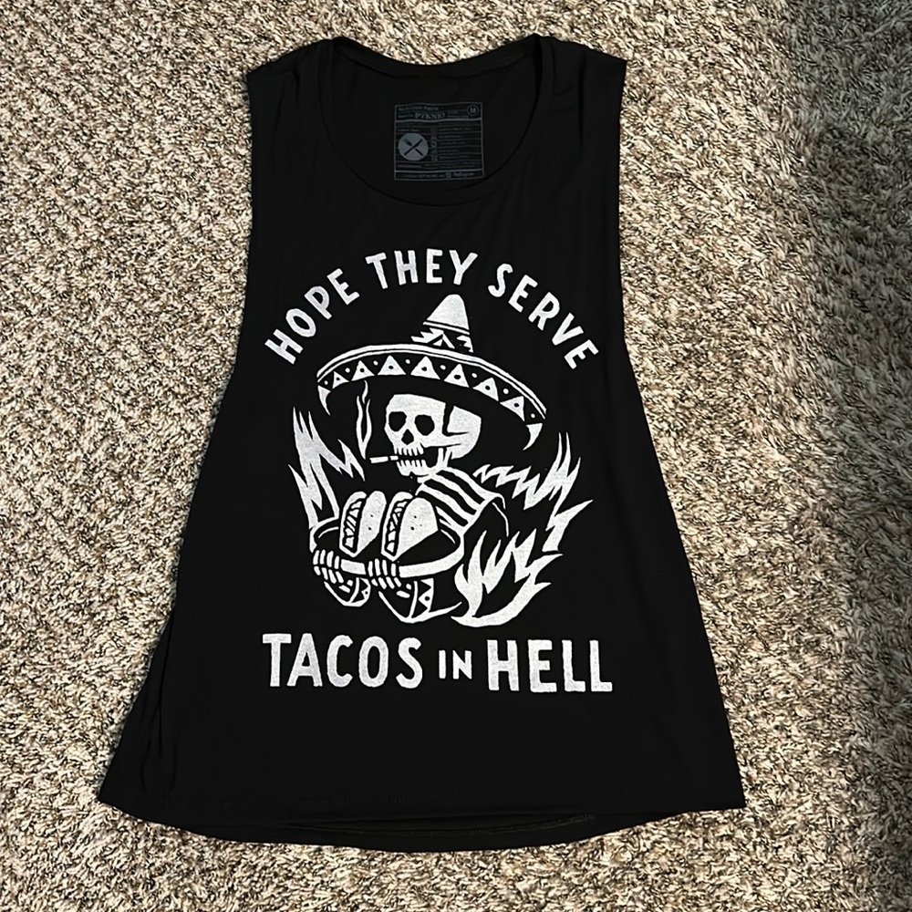 Hope they serve tacos in hell tank top